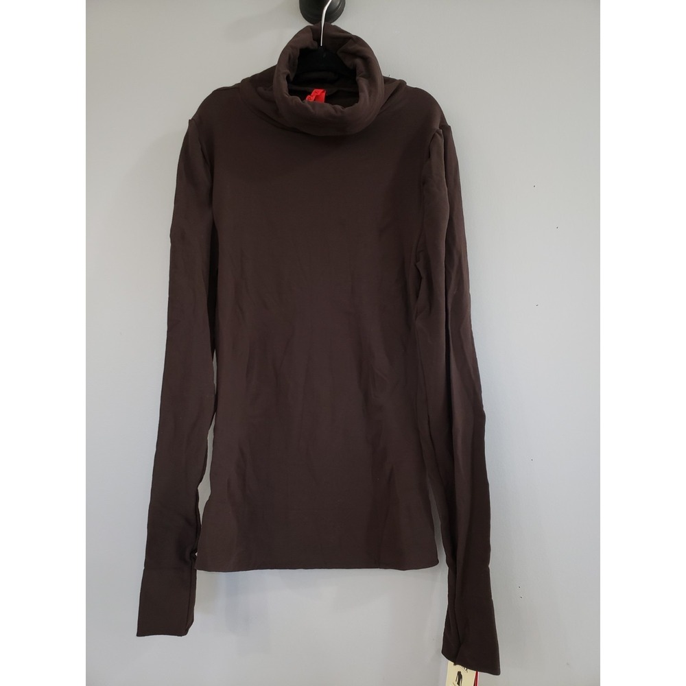 NEW LARGE Spanx On Top Turtleneck Long Sleeve Top Brown Bittersweet 973